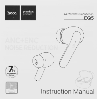 Гарнитура вкладыши Hoco Energy EQ5 черный беспроводные bluetooth в ушной раковине - купить недорого с доставкой в интернет-магазине