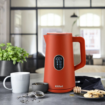 Чайник электрический Kitfort KT-6115-3 1.5л. 1800Вт красный (корпус: пластик) - купить недорого с доставкой в интернет-магазине
