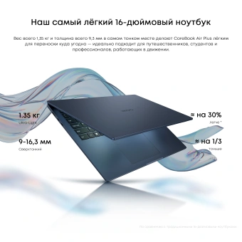 Ноутбук Chuwi Corebook Air Plus 2026 Ryzen 5 6600H 16Gb SSD512Gb AMD Radeon 660M 16" IPS FHD (1920x1200) Windows 11 Home blue WiFi BT Cam 5115mAh - купить недорого с доставкой в интернет-магазине