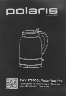 Чайник электрический Polaris PWK 1797CGL 1.8л. 2200Вт черный корпус: пластик/стекло - купить недорого с доставкой в интернет-магазине