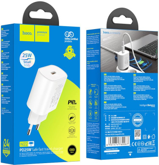 Сетевое зар./устр. Hoco N22 25W (PD+QC+AFC) USB-C белый - цена, купить или заказать с доставкой в интернет-магазине Сетевое зар./устр. Hoco N22 25W (PD+QC+AFC) USB-C белый - купить недорого с доставкой в интернет-магазине