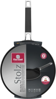 Сковорода блинная Rondell Stolz RDA-1768 круглая 25см покрытие: Xylan Plus ручка несъемная (без крышки) графитовый - купить недорого с доставкой в интернет-магазине