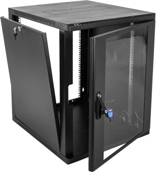 Шкаф коммутационный ЦМО (ШРН-12.500-9005) настенный 12U 600x529мм пер.дв.стекл 200кг черный 470мм 18кг 180град. 612мм металл - купить недорого с доставкой в интернет-магазине