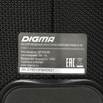 Колонка порт. Digma S-39 черный 25W 1.0 BT/USB 3000mAh (SP3925B) - купить недорого с доставкой в интернет-магазине