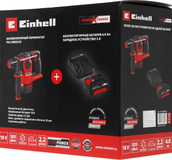 Перфоратор Einhell PXC Herocco патрон:SDS-plus уд.:2.2Дж аккум. (кейс в комплекте) - купить недорого с доставкой в интернет-магазине