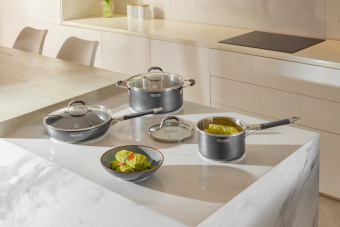 Ковш Rondell Stern RDS-008 1.9л. d=16см (с крышкой) темно-серый - купить недорого с доставкой в интернет-магазине