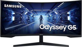Монитор Samsung 34" Odyssey G5 C34G55TWWI черный VA LED 1ms 21:9 HDMI матовая 250cd 178гр/178гр 3440x1440 165Hz DP UW 5.6кг - купить недорого с доставкой в интернет-магазине