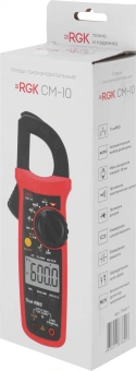 Клещи токоизмерительные RGK CM-10 цифр. измер.ток:переменный/постоянный красный/черный (776417) - купить недорого с доставкой в интернет-магазине