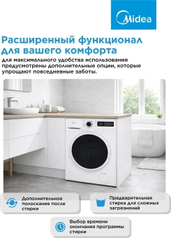 Стиральная машина Midea MF01712US40/W класс: A загр.фронтальная макс.:7кг белый - купить недорого с доставкой в интернет-магазине