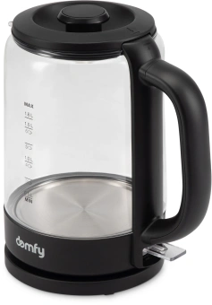 Чайник электрический Domfy DSB-EK304 1.7л. 2200Вт черный корпус: стекло/пластик - купить недорого с доставкой в интернет-магазине