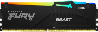 Память DDR5 32GB 5600MHz Kingston KF556C40BBA-32 Fury Beast XMP RGB RTL Gaming PC5-44800 CL40 DIMM 288-pin 1.25В dual rank с радиатором Ret - купить недорого с доставкой в интернет-магазине