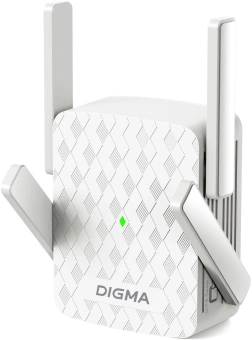 Повторитель беспроводного сигнала Digma D-WR310 (D-WR310V2) N300 Wi-Fi белый - купить недорого с доставкой в интернет-магазине