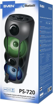 Колонка порт. Sven AC PS-720 черный 80W 1.0 BT/3.5Jack 10м 4400mAh (АС PS-720) - купить недорого с доставкой в интернет-магазине