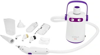 Пароочиститель ручной Kitfort КТ-9109-1 1000Вт белый/фиолетовый - купить недорого с доставкой в интернет-магазине