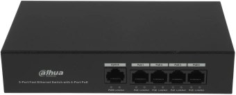 Коммутатор Dahua DH-PFS3005-4ET-36 (L2) 4x100Мбит/с 4PoE+ 36W неуправляемый - купить недорого с доставкой в интернет-магазине