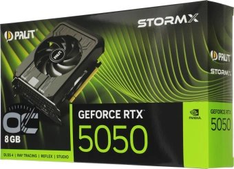 Видеокарта Palit PCI-E 5.0 PA-RTX5050 STORMX OC NVIDIA GeForce RTX 5050 8Gb 128bit GDDR6 2317/20000 HDMIx1 DPx3 HDCP Ret - купить недорого с доставкой в интернет-магазине
