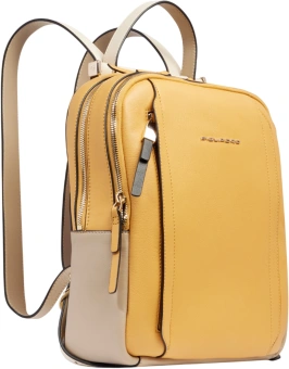 Рюкзак женский Piquadro Circle CA5566W92/GBE шафрановый/бежевый кожа - купить недорого с доставкой в интернет-магазине