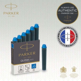 Картридж Parker Quink Z17 Mini (1950409) синие чернила для ручек перьевых (6шт) - купить недорого с доставкой в интернет-магазине