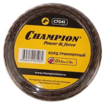 Леска для садовых триммеров Champion C7041 d=3.0мм L=12м - купить недорого с доставкой в интернет-магазине