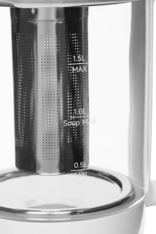 Чайник электрический Xiaomi Multifunctional Kettle EU 1.5л. 800Вт белый/прозрачный корпус: стекло/пластик (BHR9118EU) - купить недорого с доставкой в интернет-магазине