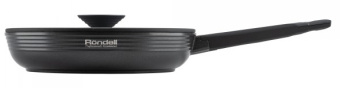 Сковорода Rondell Kontur RDA-1488 круглая 28см покрытие: Xylan Plus ручка несъемная (с крышкой) графитовый - купить недорого с доставкой в интернет-магазине