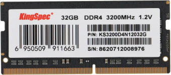 Память DDR4 32GB 3200MHz Kingspec KS3200D4N12032G RTL PC4-25600 CL22 SO-DIMM 260-pin 1.2В dual rank Ret - купить недорого с доставкой в интернет-магазине