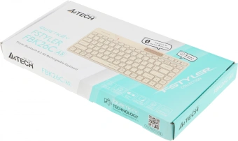 Клавиатура A4Tech Fstyler FBK26C AS бежевый USB беспроводная BT/Radio slim Multimedia (FBK26C AS) - купить недорого с доставкой в интернет-магазине