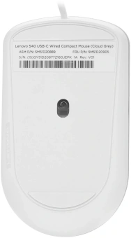 Мышь Lenovo 540 светло-серый оптическая 2400dpi USB2.0 (GY51D20877) - купить недорого с доставкой в интернет-магазине