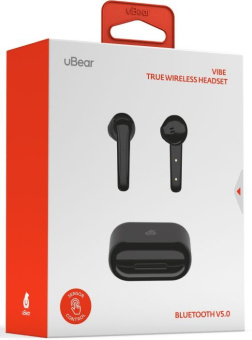 Гарнитура вкладыши uBear Vibe черный беспроводные bluetooth в ушной раковине (TW03BL01-BD) - купить недорого с доставкой в интернет-магазине