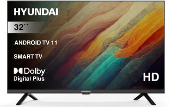 Телевизор LED Hyundai 32" H-LED32BS5002 Android TV Frameless черный HD 60Hz DVB-T2 DVB-C DVB-S DVB-S2 USB WiFi Smart TV - купить недорого с доставкой в интернет-магазине