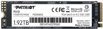 Накопитель SSD Patriot PCIe 3.0 x4 1920GB P310P192TM28 P310 M.2 2280 - цена, купить или заказать с доставкой в интернет-магазине Накопитель SSD Patriot PCIe 3.0 x4 1920GB P310P192TM28 P310 M.2 2280 - купить недорого с доставкой в интернет-магазине
