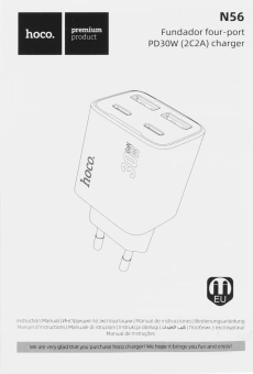 Сетевое зар./устр. Hoco N56 Fundador 30W 3A (PD) 2xUSB/USB type-C универсальное белый (32508) - купить недорого с доставкой в интернет-магазине