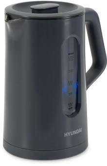 Чайник электрический Hyundai HYK-G4508 1.5л. 1700Вт серый/прозрачный корпус: стекло - купить недорого с доставкой в интернет-магазине
