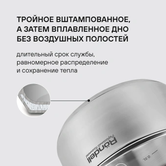 Ковш Rondell Akzent RDS-1386 1.3л. d=16см (с крышкой) стальной - купить недорого с доставкой в интернет-магазине