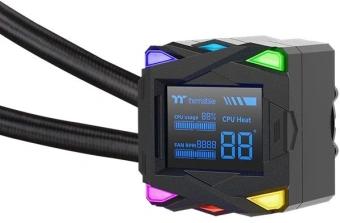 Система водяного охлаждения Thermaltake LA360-S ARGB Soc-AM5/AM4/1200/1700/1851 черный 4-pin 38.35dB Al LCD 360W Ret (CL-W462-PL12SW-A) - купить недорого с доставкой в интернет-магазине