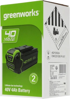 Батарея аккумуляторная Greenworks G40USB4 40В 4Ач Li-Ion (2939507) - купить недорого с доставкой в интернет-магазине