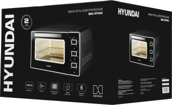 Мини-печь Hyundai MIO-HY093 28л. 1600Вт черный - купить недорого с доставкой в интернет-магазине