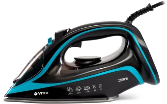 Утюг Vitek VT-8334 2600Вт черный/бирюзовый - купить недорого с доставкой в интернет-магазине