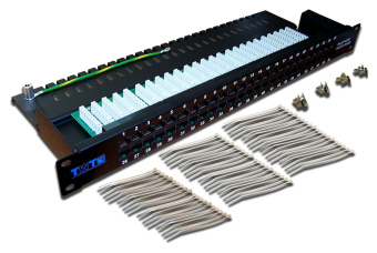 Патч-панель Lanmaster TWT-PP50TEL45 19" 1U 50xRJ45 кат.3 UTP - купить недорого с доставкой в интернет-магазине