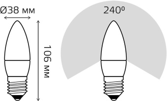 Лампа светодиодная Gauss 103102310 9.5Вт цок.:E27 свеча 220B 6500K св.свеч.бел.хол. (упак.:10шт) - купить недорого с доставкой в интернет-магазине