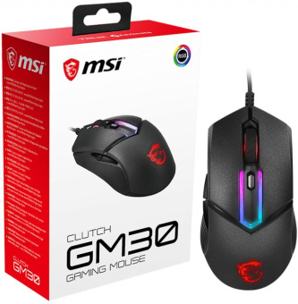 Мышь MSI Clutch GM30 черный оптическая 6200dpi USB 6but (S12-0401850-D22) - купить недорого с доставкой в интернет-магазине