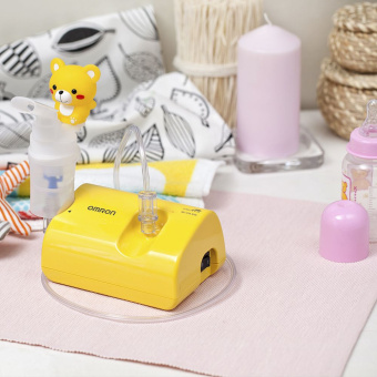 Ингалятор Omron NE-C24 Kids (NE-C801S-KDRU) компрессорный стационарный желтый - купить недорого с доставкой в интернет-магазине