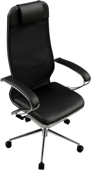 Кресло Метта ErgoLife Set 16 черный сиденье черный сетка с подголов. крестов. металл хром - купить недорого с доставкой в интернет-магазине