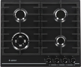 Газовая варочная поверхность Gefest ПВГ 1214-01 К2 черный матовый - купить недорого с доставкой в интернет-магазине