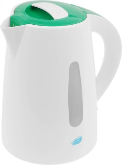 Чайник электрический Великие Реки Томь-1 1.7л. 1850Вт белый/зеленый корпус: пластик - купить недорого с доставкой в интернет-магазине