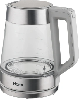 Чайник электрический Haier HK-501 1.7л. 2400Вт серый корпус: стекло/пластик (TD0036930RU) - купить недорого с доставкой в интернет-магазине