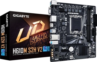 Материнская плата Gigabyte H610M S2H V2 Soc-1700 Intel H610 2xDDR5 mATX AC`97 8ch(7.1) GbLAN+VGA+HDMI+DP - купить недорого с доставкой в интернет-магазине