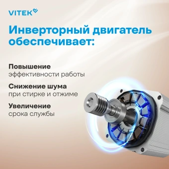 Стиральная машина Vitek VT-WSE8201 класс: A++ загр.фронтальная макс.:8кг белый инвертор - купить недорого с доставкой в интернет-магазине