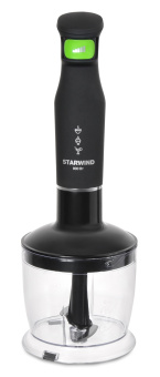 Блендер погружной Starwind SBS2212w 800Вт черный/зеленый - купить недорого с доставкой в интернет-магазине