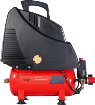 Компрессор поршневой Fubag Wood Master Kit безмасляный 180л/мин 6л 1100Вт красный/черный - купить недорого с доставкой в интернет-магазине